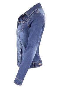 Personnaliser Design Slim-Fit Femme Veste Top Qualité 100% Coton Biologique Vente en Gros Jeans Veste Nouvelle Veste Décontractée en Denim - Product Image 4
