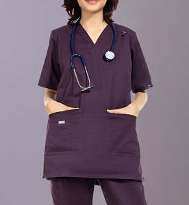 Uniformes Médicos de Tela Elástica Cómoda de Alta Calidad, Conjuntos de Uniformes Médicos de Mezclilla Unisex para Verano - Product Image 1