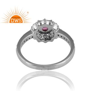 แหวนพลอยบุษราคัมชุบเงินแพลเลเดียมสี925สำหรับผู้หญิงสินค้าขายดีล่าสุด - Product Image 2