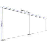 Kit de diviseur mural pour salle de tuyau et draperie (mur temporaire de 50 pieds de large) écran en aluminium design écran de salle cloison pliante intérieure