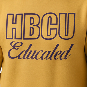 Sweat-shirt en chenille HBCU Que Educated avec patch brodé or et violet, mélange de coton, fraternité grecque Divine Nine, vêtements HBCU - Product Image 2