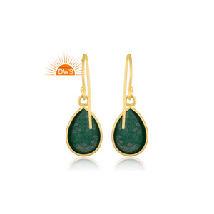Trendy 925 Sterling Silver Natural <b>Green</b> Aventurine Quartz Gemstone Dangle <b>Earring</b> Jewelry For Women Gift For Her - Product Image 3