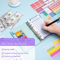 LABON A6 Cash Budget Binder Savings Challenge Organisateur d'argent rechargeable Planificateur pour le suivi des dépenses et la gestion des finances Organisateur Binder