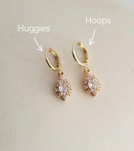 Boucles d'oreilles créoles Huggie en argent sterling 925 plaqué or avec zircon blanc, style vintage, cadeau d'anniversaire pour femme - Product Image 2