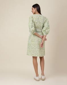 ชุดเดรสลำลองผ้าฝ้ายออร์แกนิคของผู้หญิงทำด้วยมือชุดเดรสโบฮีเมียนพิมพ์ลายดอกไม้อินเทรนด์สำหรับฤดูร้อนชุดของขวัญวาเลนไทน์ - Product Image 5