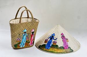 Pochette écologique tissée à la main compacte pratique pour les effets personnels fabriqués à partir d'herbe naturelle de carex avec fermeture à glissière - Product Image 2