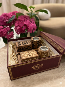 Wooden <b>gift</b> set of incense bakhoor burner for giveaway <b>gifts</b> and <b>Eid</b> or Ramadan <b>gift</b> from manufacturing company - Product Image 6