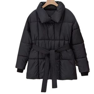 Veste parka longue tissée pour femmes avec col rabattu manteau d'hiver épais et respirant pour la saison d'automne - Product Image 5