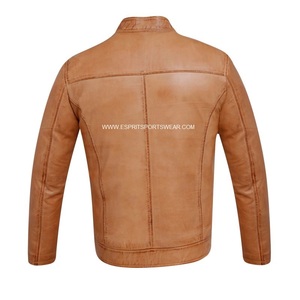 High Street 100% แจ็คเก็ตหนังแท้แบบสลิมฟิตระบายอากาศได้ดีบุซาตินมีซิปคอตั้งตั้งตั้ง - Product Image 6