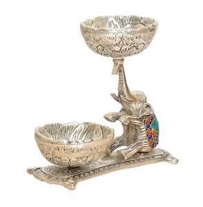 Récipient à fruits secs en métal décoratif élégant avec couvercle de verrouillage, boîte de rangement antirouille pour Diwali et cadeaux d'entreprise - Product Image 3