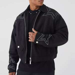 Chaqueta de Gamuza para Hombre, Estilo Moderno con Cierre Frontal, Chaqueta de Cuero de Gamuza de Piel de Vaca Auténtica de Alta Calidad - Product Image 1