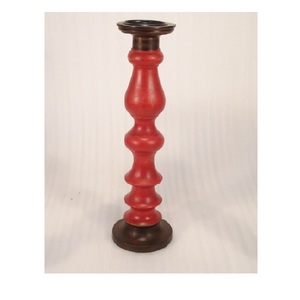 Brown Color <b>Large</b> Solid Wood Pillar <b>Candle</b> Holder for Home Living Room Table Top Decoration Use Solid Wood Pillar Holder - Product Image 3