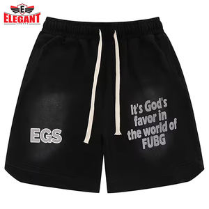 Pantalones cortos de algodón con estampado de algodón 3D pesado con logotipo personalizado para hombre - Product Image 3