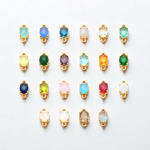 13x6mm Rose Tourmaline Quartz Gemstone Pendentif Bohème Ovale Facettes Plaqué Or Prong Setting pour DIY Christian Jewelry Making - Product Image 2