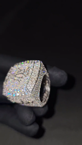 Anillo de Plata de Ley 925 con Diamantes de Moissanita VVS en Forma Cuadrada, Estilo Hip Hop, Lujoso, para Hombre y Mujer - Product Image 2
