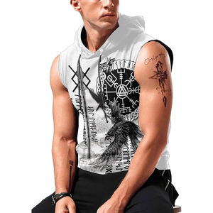 Custom Logo High Quality Breathable Casual Fitness <b>Sleeveless</b> <b>Hoodie</b> Sport Wear Solid Color Pullover <b>Men</b> Gym Knitted Sporty - Product Image 3