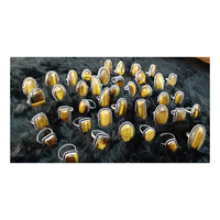 Offre Spéciale – Agate Mien Œil de Tigre Pierre Naturelle, Laiton Plaqué Argent 925, Monture Sertie, Style Punk, Qualité Supérieure, Ovale pour Enfants