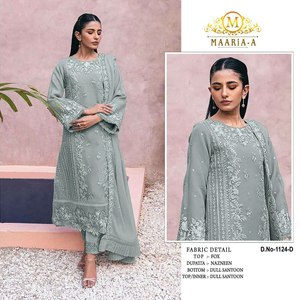 Tissu pur Faux Georgette prêt à l'emploi Eid & Ramzan mois broderie spéciale travaillée Salwar Kameez pour les femmes et les filles portent - Product Image 3