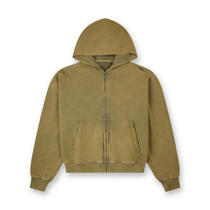 Offre Spéciale automne couleur unie hommes à manches longues fermeture éclair Hoodies avec des couleurs et des tailles personnalisées - Product Image 2