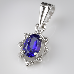 จี้รูปไข่พลอยอเมทิสต์ชุบโรเดียมเงินแท้ ทำมือ สไตล์มินิมอล สร้อยคอประดับอัญมณี ประจำเดือนกุมภาพันธ์ - Product Image 2