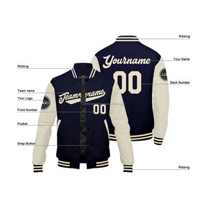 Veste universitaire pour enfants personnalisée MCACVJ20 avec manches en cuir corps en laine col montant patchs de broderie personnalisés - Product Image 4