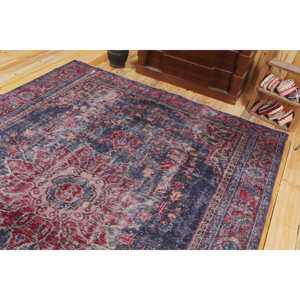 Alfombra Turca, Alfombra Extra Grande de 7x10,3 pies, Alfombra Azul Ikat - Product Image 5