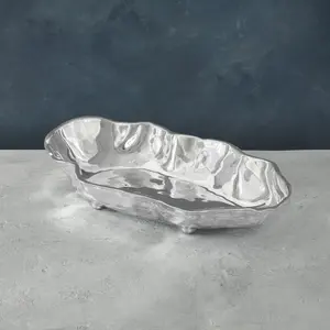 Tazón Profundo de Aluminio Premium, Elegante, Lujoso, Clásico, Ecológico, Decorativo, para Sala de Estar, Comedor, Exhibición, Plateado, Seguro - Product Image 2