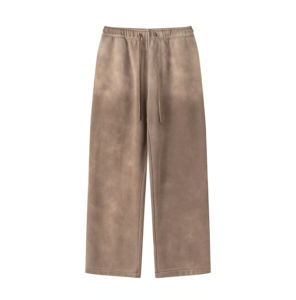 Custom Heavyweight 100% algodón sudaderas de alta calidad Jogger pantalones sueltos apilados de pierna ancha - Product Image 5