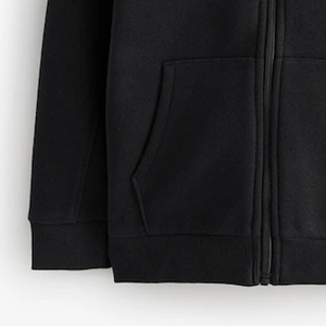 Fermeture éclair pour les acheteurs en gros, couleur unie avec logo personnalisé, coupe décontractée et tendance, manches longues et capuche 2026 - Product Image 3