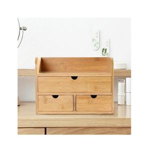 Organisateur de maquillage en bambou, organisateur de comptoir de salle de bain en bois, organisateur de maquillage en bois de vanité avec tiroirs - Product Image 6