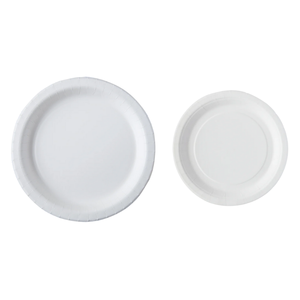 Assiettes en papier jetables biodégradables écologiques de 26 cm avec logo personnalisé, fournitures de traiteur en gros pour les fêtes - Product Image 2