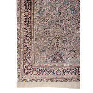 Tapis en soie noués à la main Gulmarg, motif floral rose et violet, 9x12 rectangulaire, pour la décoration de la maison, du salon, pour les adolescents - Pae-6446 - Product Image 4