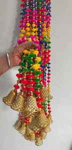 สายกระดิ่งปอมปอมปอมแบบทนทานสไตล์ดั้งเดิมสีสันสดใสปรับขนาดได้ของตกแต่งบ้านงานแต่งงานของตกแต่งงานรื่นเริง - Product Image 2