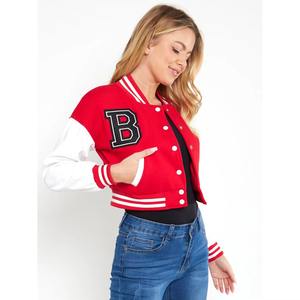Vestes universitaires pour femmes 2026, logo personnalisé brodé, respirantes, finies, vente en gros, streetwear baseball, vêtements de sport unis, lettres brodées - Product Image 2