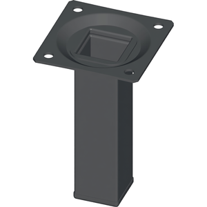 ELEMENT SYSTEM Furniture Leg Black RAL 9005 25 X 25 mm 500 mm Height Screw-On <b>Plate</b> Pack Size 4 Storage <b>Racks</b> Shelving Units - Product Image 3