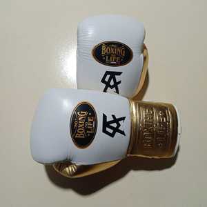 Pas de boxe pas de vie or et blanc gants de boxe professionnels gants de combat professionnels gants de boxe à lacets or de qualité supérieure - Product Image 3