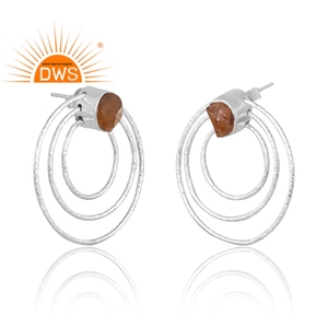 Nueva tendencia, pendiente de piedras preciosas de citrino Natural de Plata de Ley 925, joyería de diseño personalizado para mujer, regalo para ella - Product Image 3