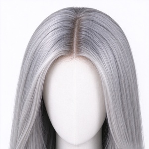 Peluca Judía Gris Natural, Larga, con Base de Seda, Sheitel, Cabello Humano Remy, Peluca de Encaje para Mujeres Ortodoxas - Product Image 3