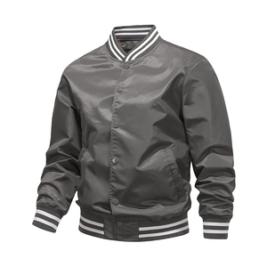 Chaqueta Bomber de béisbol universitaria para hombre personalizable de primavera 2025 poliéster/algodón transpirable a prueba de viento 100% - Product Image 5