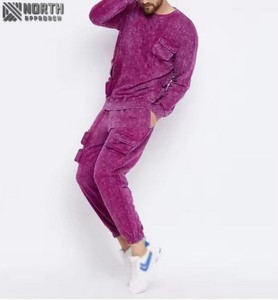 Chándal Ligero de Alta Calidad con Capucha y Lavado Ácido para Hombre, con Logotipo Personalizado, 100% Algodón, Transpirable, Ropa Deportiva de Invierno - Product Image 1