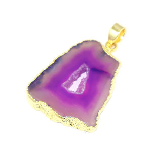 Colgante de Moda con Forma de Geoda Druzy, Chapado en Oro de 24K, Metal de Latón, Joyería Elegante para Mujer, Venta al por Mayor - Product Image 2