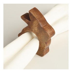 <b>High</b> Quality Eco-Friendly American Style Decorative Metal Napkin Rings with Natural Wood Finished for Daily <b>Kitchen</b> Use - Product Image 2