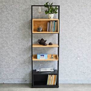Estante Decorativo KTB68172 con Marco de Hierro, 54x28x160cm, Madera de Caucho, Tipo Vertical, para Sala de Estar - Product Image 3