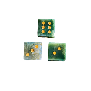 Pierre d6 dés cube mousse agate pierre précieuse naturelle pierre de cristal d6 dés pierre gravée points personnalisés ensembles de dés Vikings grossiste - Product Image 4