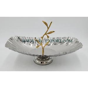 Wholesale Dining Table Food Serving Bowls <b>Vintage</b> Kitchen Food Decorative Bowl With <b>Gold</b> Color Aluminum Stand <b>Mirror</b> Polished - Product Image 3