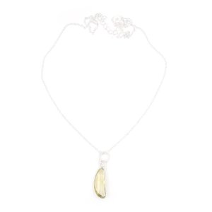 Collar de cuarzo limón de Plata de Ley 925, joyería hecha a mano de piedras preciosas facetadas genuinas de calidad AAA + con diamante como piedra principal - Product Image 4
