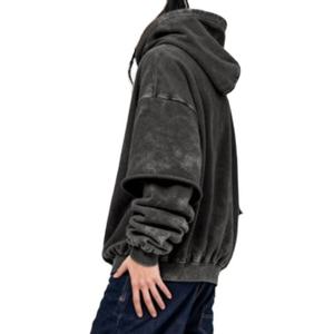 Fabricante de Sudaderas con Capucha Extra Grandes, Personalizadas, con Lavado Ácido, Estilo Vintage, 100% Algodón, Sudaderas de Alta Calidad con Lavado Vintage, 420g, OEM - Product Image 3