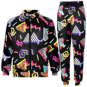 Sublimación personalizada Retro 80s Outfit Side Taping Urbanwear Casual Chándales de manga larga para Jogger - Product Image 1