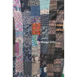 Wholesale Patchwork Vintage <b>Kantha</b> Quilt Bedspread Queen Size 100% Cotton Indian Bedcover Ralli <b>Throws</b> for Home Use - Product Image 5