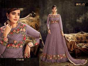 Robe de soirée de mariage de Style moderne, filet papillon lourd avec broderie, travail, manches longues, avec fond et dupata - Product Image 2